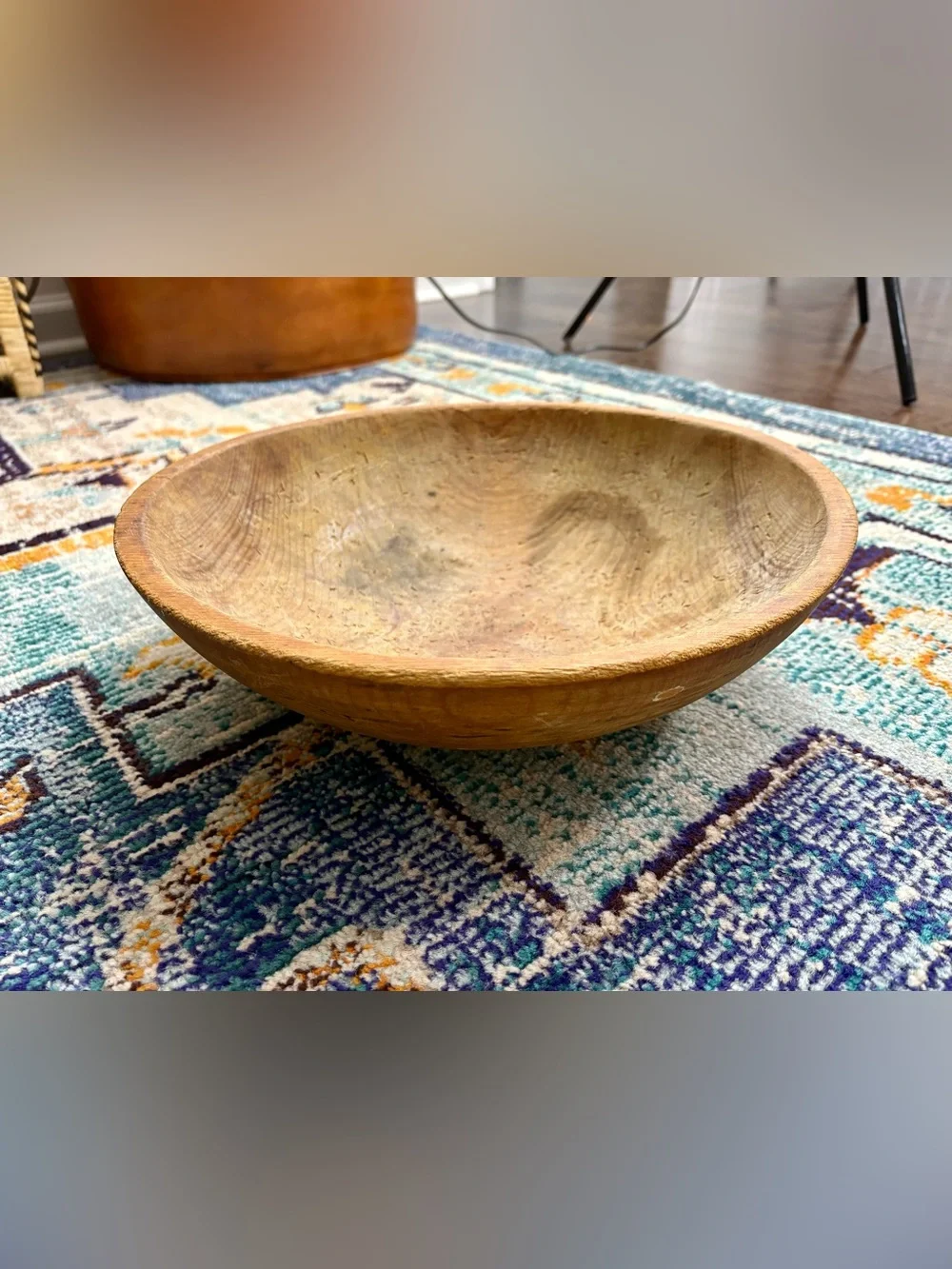 VTG 1940s Munising Handcrafted Rustic Wooden Serving Bowl
